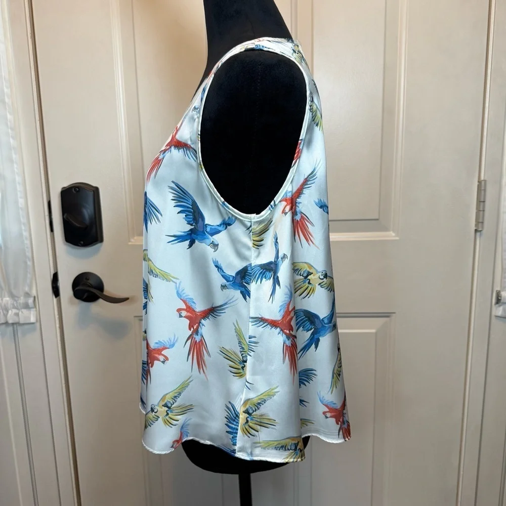 Molly Bracken Premium Bird Print Sleeveless Swing Top Tank Sz S - Picture 9 of 12
